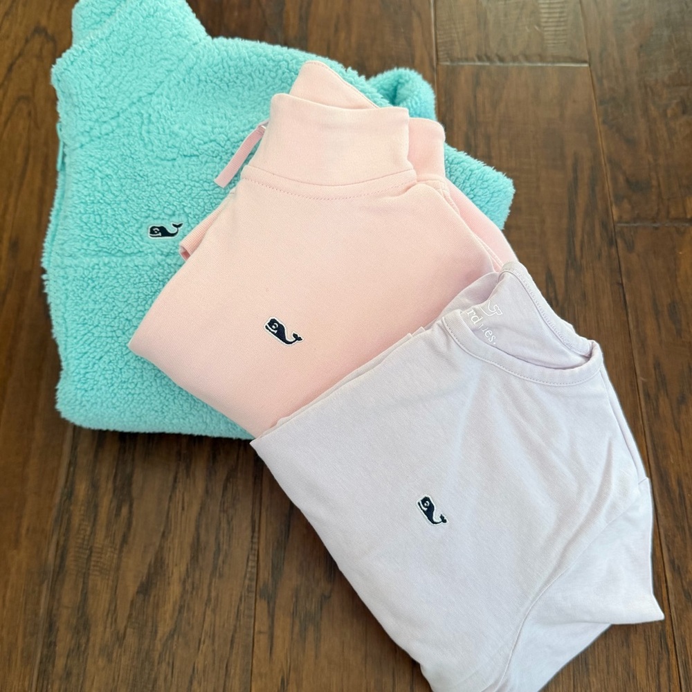 Vineyard Vines Light Purple Long Sleeve ruffle bottom Tee